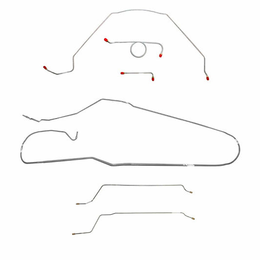 Fits 1966 Chevy Malibu Convertible w/ Manual Drum, Complete Brake Line CBK0277SS - Complete Brake Line Kit Car Part People