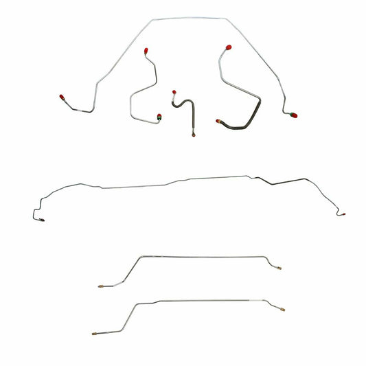 Fits 1967 Chevy Malibu Convertible w/ Manual Drum, Complete Brake Line CBK0278SS - Complete Brake Line Kit Car Part People