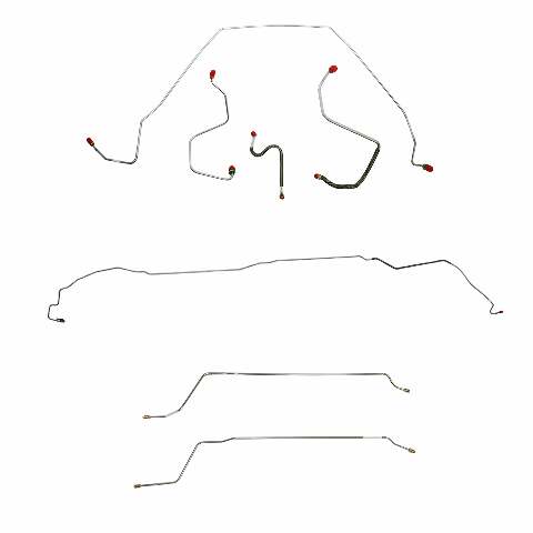 Fits 1967 Chevy Malibu Convertible w/ Manual Drum, Complete Brake Line CBK0278SS