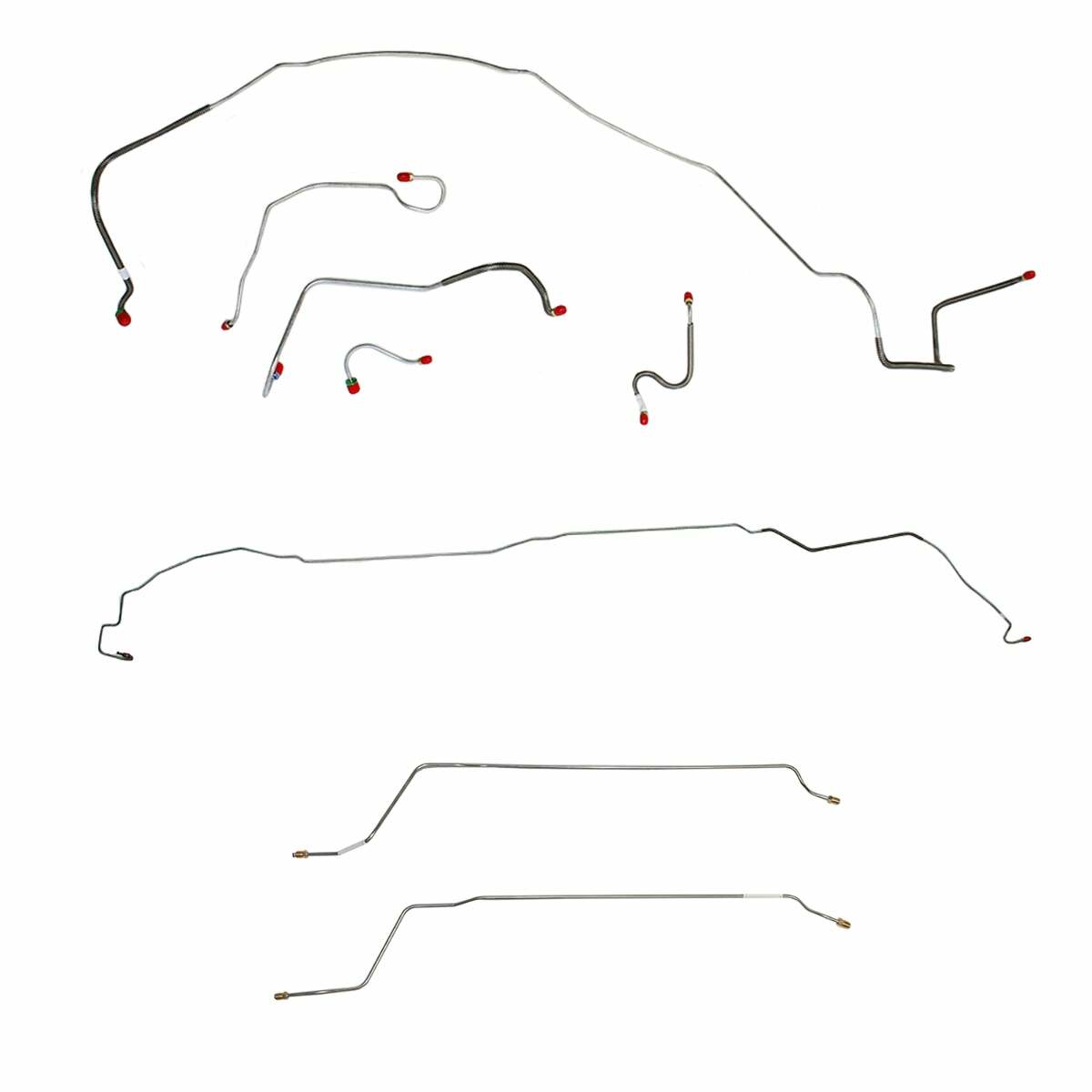Fits 1967 Chevy Malibu Convertible w/ Power Drum, Complete Brake Line CBK0279SS - Complete Brake Line Kit Car Part People