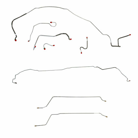 Fits 1967 Chevy Malibu Convertible w/ Power Drum, Complete Brake Line CBK0279SS - Complete Brake Line Kit Car Part People