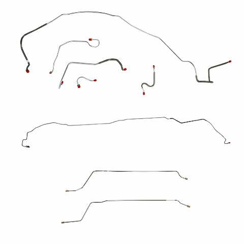 Fits 1967 Chevy Malibu Convertible w/ Power Drum, Complete Brake Line CBK0279SS