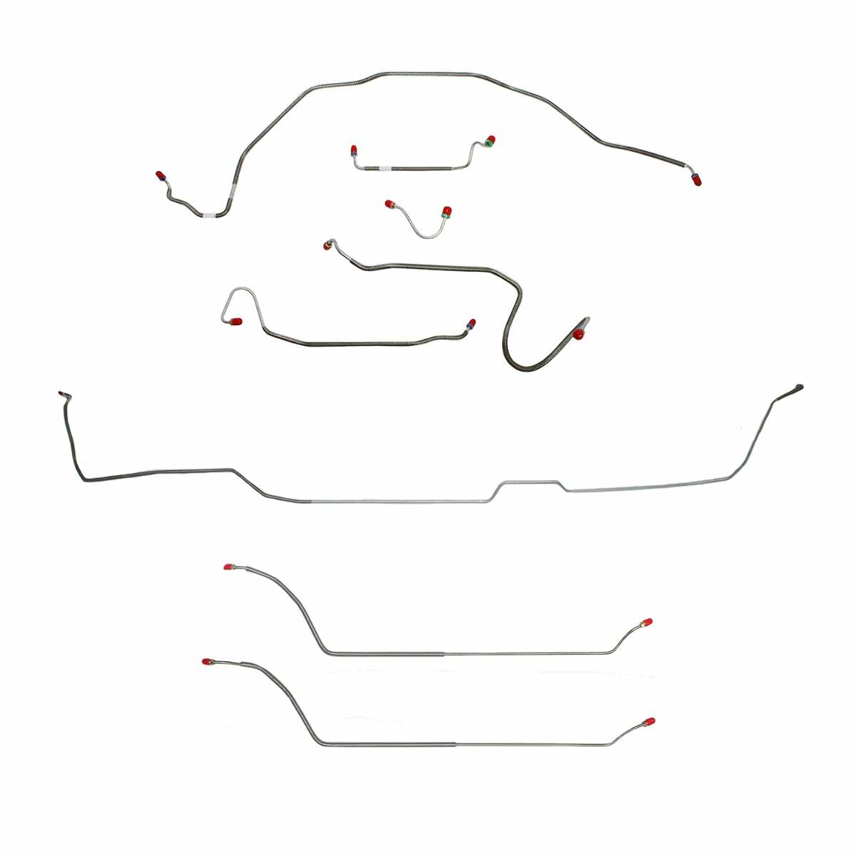 Fits 1969 Chevy Malibu Hardtop w/ Manual Disc, Complete Brake Line Kit CBK0301SS