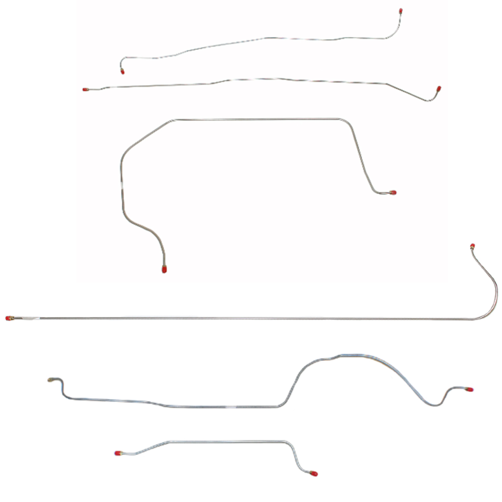 1955-1956 Chevrolet 3200 Complete Brake Line Kit Long Bed Stainless CBK0312SS