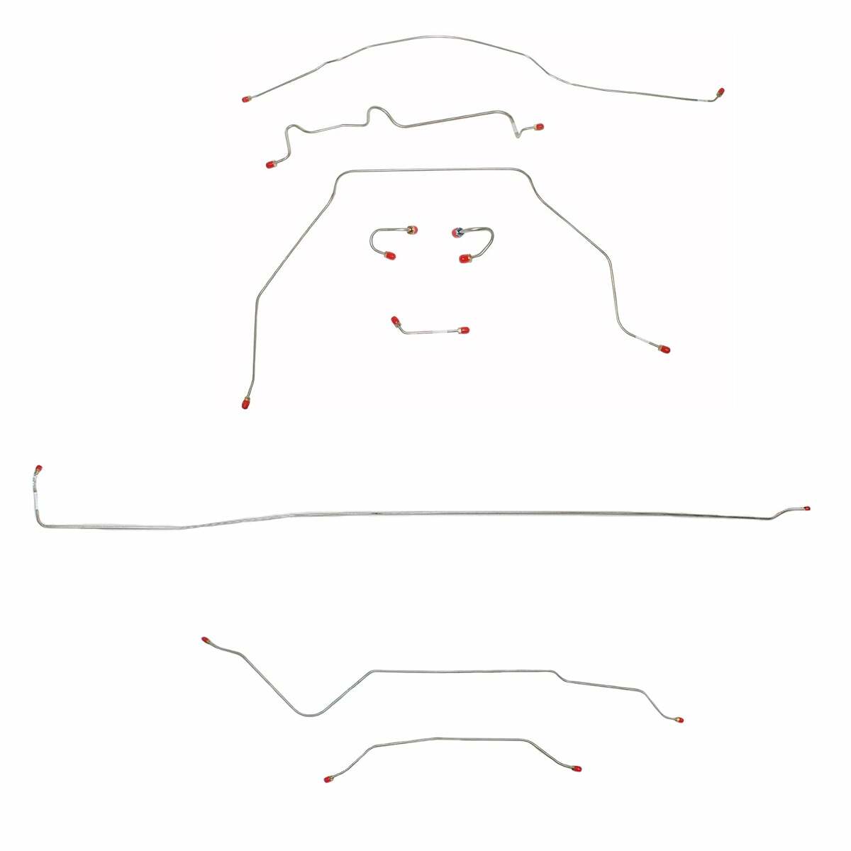 Fits 1967-70 Chevy C10 / GM C1500 Truck 2WD Standard Brakes Short Bed CBK0318SS - Complete Brake Line Kit Car Part People
