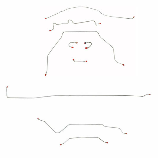 Fits 1967-70 Chevy C10 / GM C1500 Truck 2WD Standard Brakes Short Bed CBK0318SS - Complete Brake Line Kit Car Part People