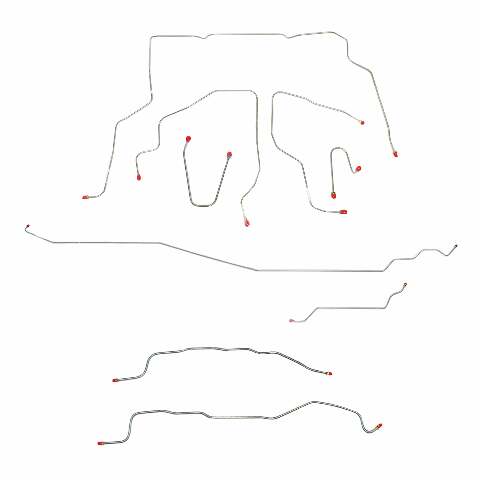 Fits 1995-99 GMC Yukon, 4WD; Complete Brake Line Kit Stainless CBK0340SS