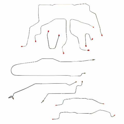 Fits 1995-99 Chevy Suburban, 4WD; Complete Brake Line Kit Stainless CBK0341SS