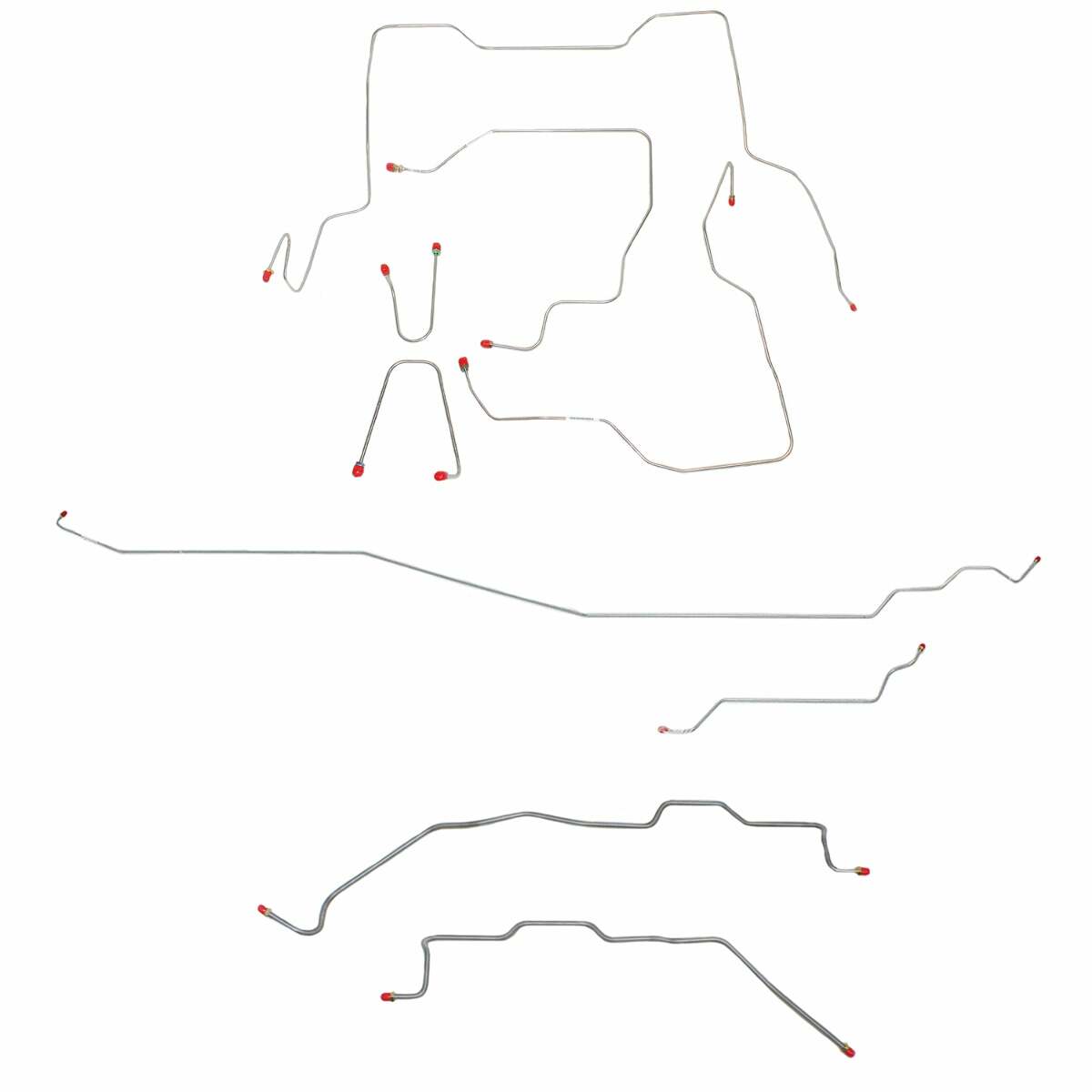 Fits 95-00 GM 2500/3500 Truck 4WD Reg Cab w/ Short Bed non-Dually Axle CBK0345SS - Complete Brake Line Kit Car Part People