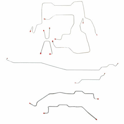 Fits 95-00 GM 2500/3500 Truck 4WD Reg Cab w/ Short Bed non-Dually Axle CBK0345SS - Complete Brake Line Kit Car Part People