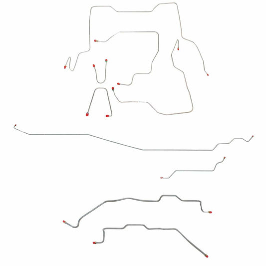 Fits 95-00 GM 2500/3500 Truck 4WD Reg Cab w/ Short Bed non-Dually Axle CBK0345SS - Complete Brake Line Kit Car Part People