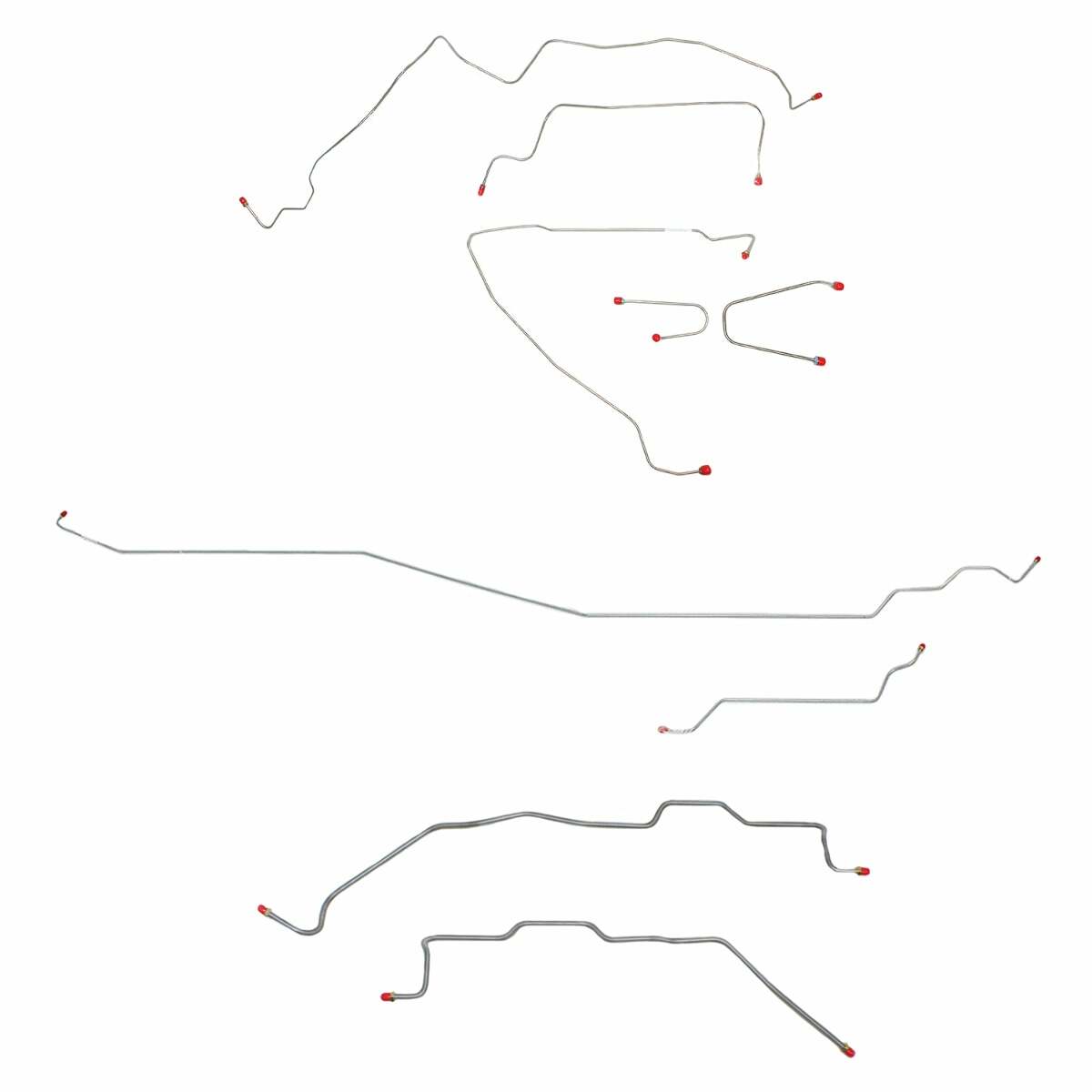 Fits 1995-00 GM 2500/3500 Truck 2WD RegCab/Short Bed, non-Dually Axle CBK0348SS - Complete Brake Line Kit Car Part People