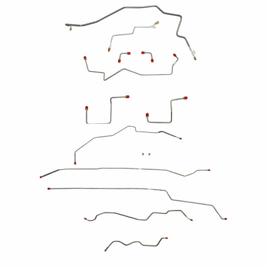 Fits 00-04 Chevy S10, 2WD awabs Disc-front|Drum-rear Ext Cab/Short Bed CBK0351SS - Complete Brake Line Kit Car Part People