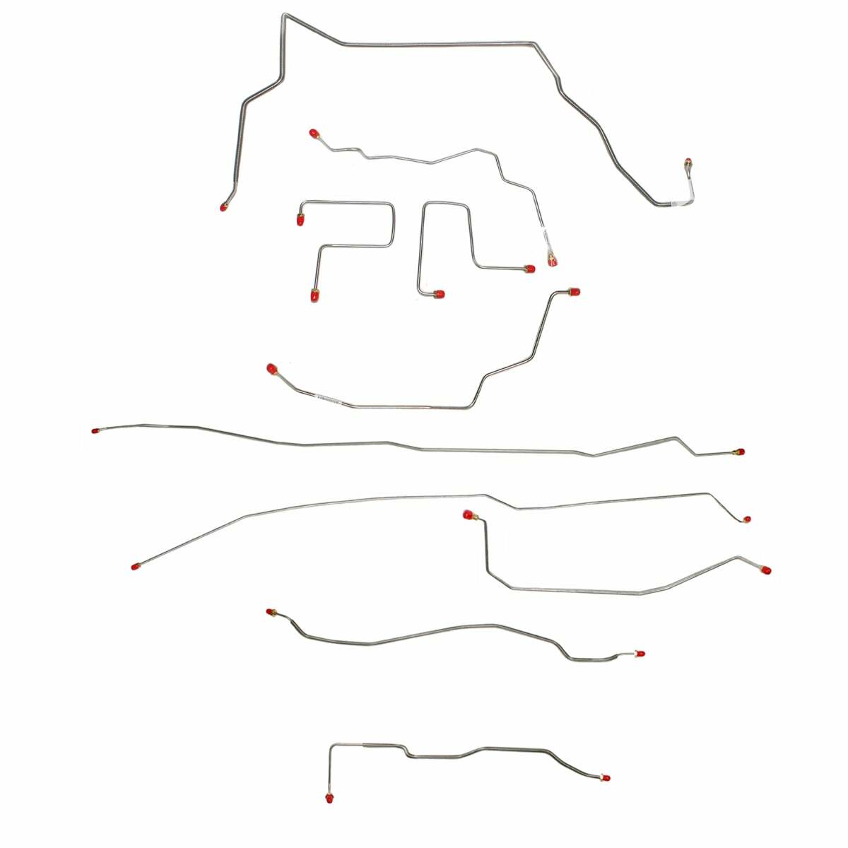 Fits 2001-04 GM Sonoma/Jimmy, ZR2 models, 4WD; Complete Brake Line Kit CBK0355SS