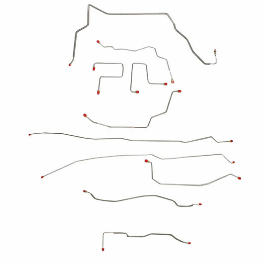 Fits 2001-04 GM Sonoma/Jimmy, ZR2 models, 4WD; Complete Brake Line Kit CBK0355SS