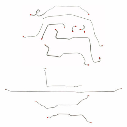 Fits 1971-72 Chevy C10 / GM C1500, 2WD, Standard Brakes, Long Bed CBK0358SS - Complete Brake Line Kit Car Part People