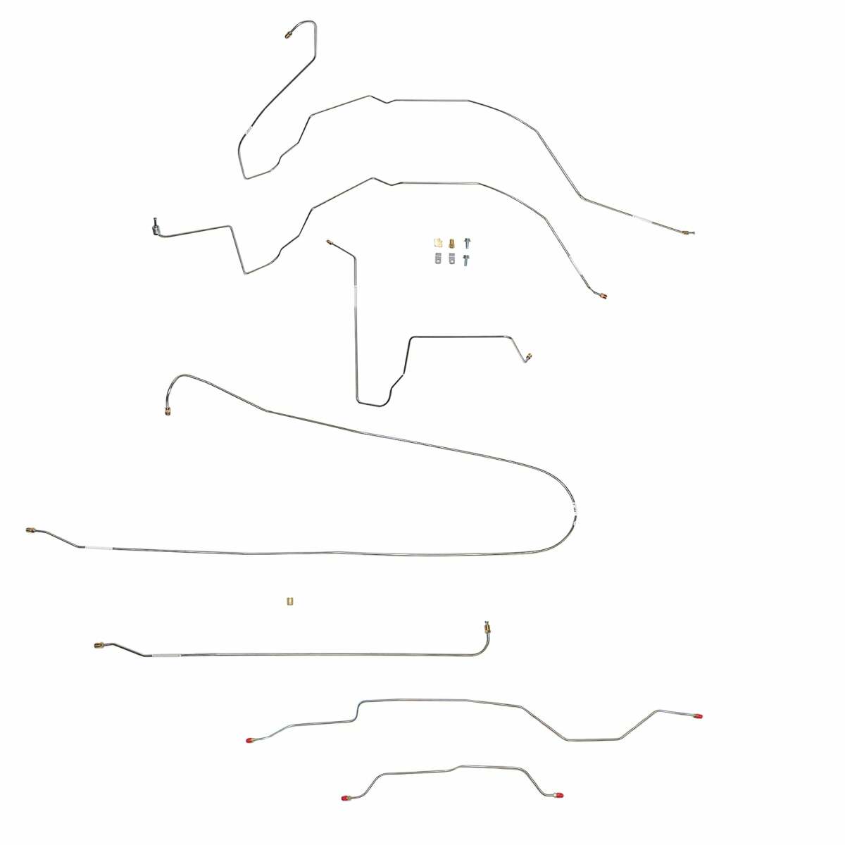 Fits 1963-66 Chevy C10 Short Bed, Power Disc Brake Line Conversion Kit CBK0366SS - Complete Brake Line Kit Car Part People