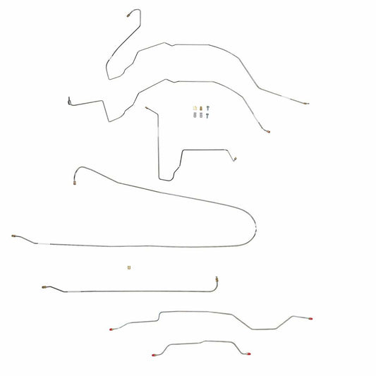 Fits 1963-66 Chevy C10 Short Bed, Power Disc Brake Line Conversion Kit CBK0366SS - Complete Brake Line Kit Car Part People