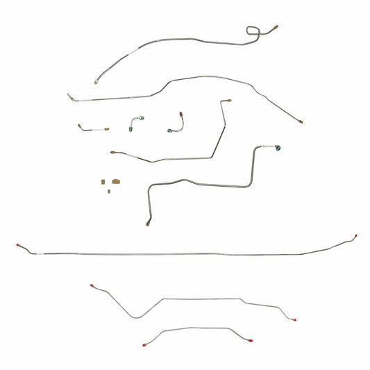 Fits 1967-70 Chevy C10 Long Bed Power Disc Brake Line Conversion Kit; CBK0369SS