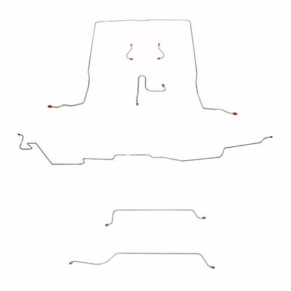 Fits 1962-64 Chevy II/Nova w/ Standard Drum Brakes Complete Brake Line CBK0390SS - Complete Brake Line Kit Car Part People