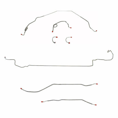 Fits 1971-73 Chevrolet Nova W/ Standard Drum Brakes; Complete Brake Line Kit; CBK0410SS - Complete Brake Line Kit Car Part People