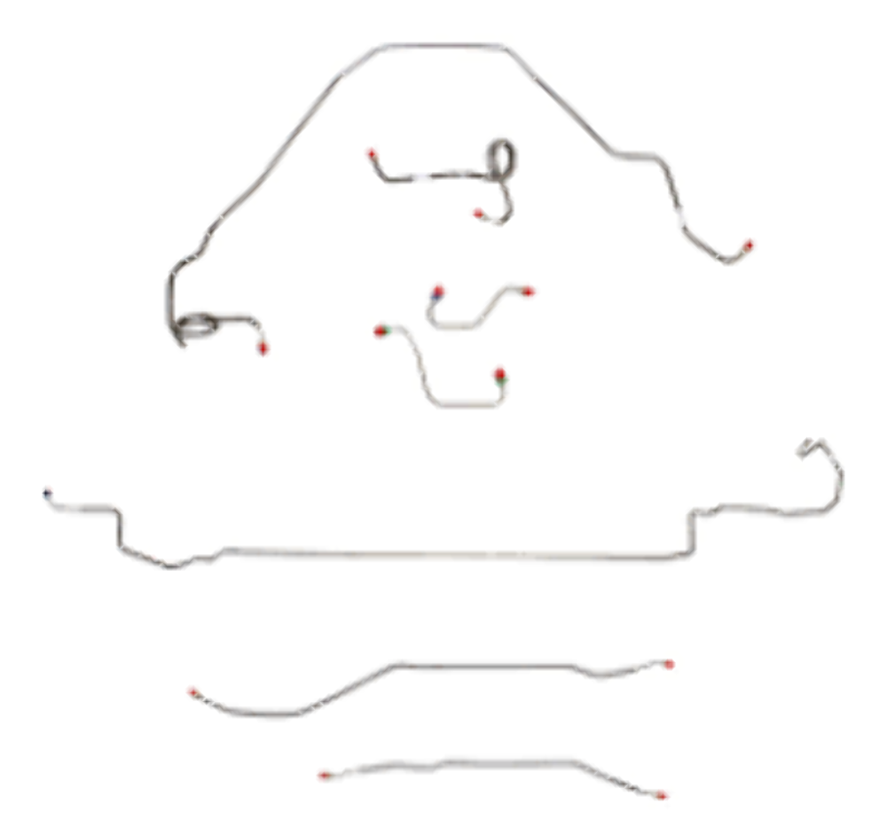 Fits 1971-73 Chevy Nova w/ Power Disc, Rear Drum; Complete Brake Line CBK0411SS