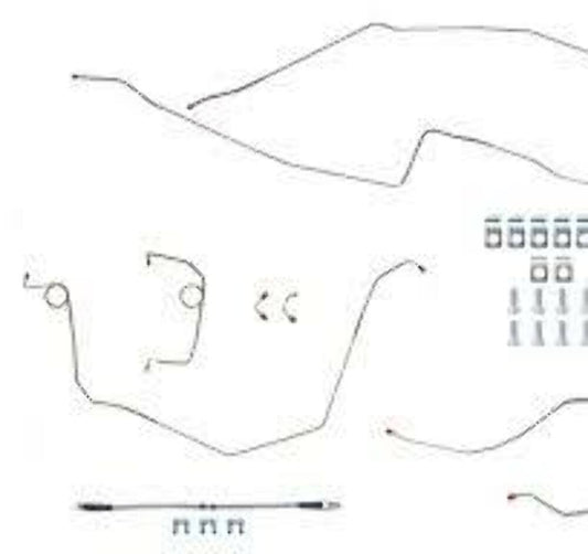 Chevy Convertible Conversion Complete Brake Line Kit; Fine Lines-CBK0413SS