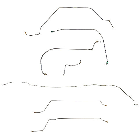 Chevy Convertible Conversion Complete Brake Line Kit; Fine Lines-CBK0413SS