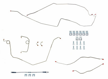 Chevy Convertible Conversion Complete Brake Line Kit; Fine Lines-CBK0416SS
