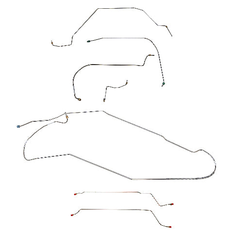 Pontiac w/ Hardtop Conversion Complete Brake Line Kit; Fine Lines-CBK0422SS
