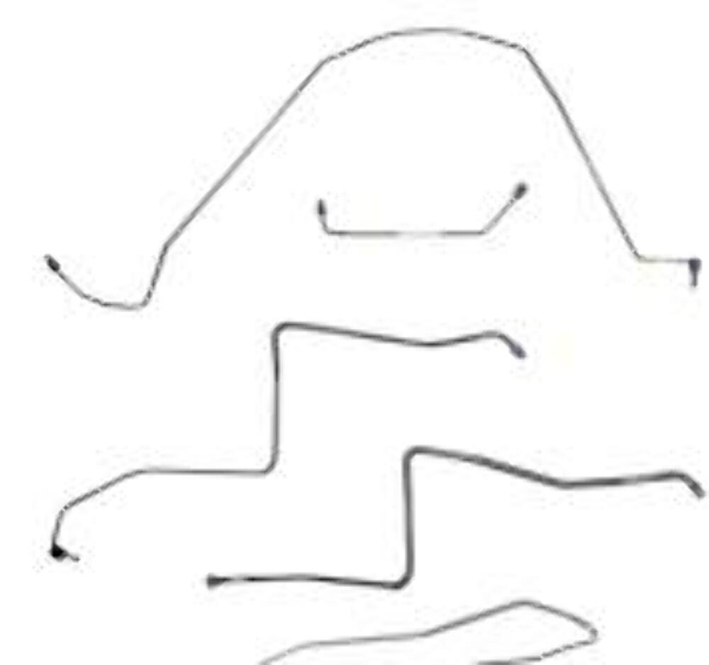 Fits 1967 Buick Skylark / GS w/Power Drum, Convertible Complete Brake CBK0428SS - Complete Brake Line Kit Car Part People