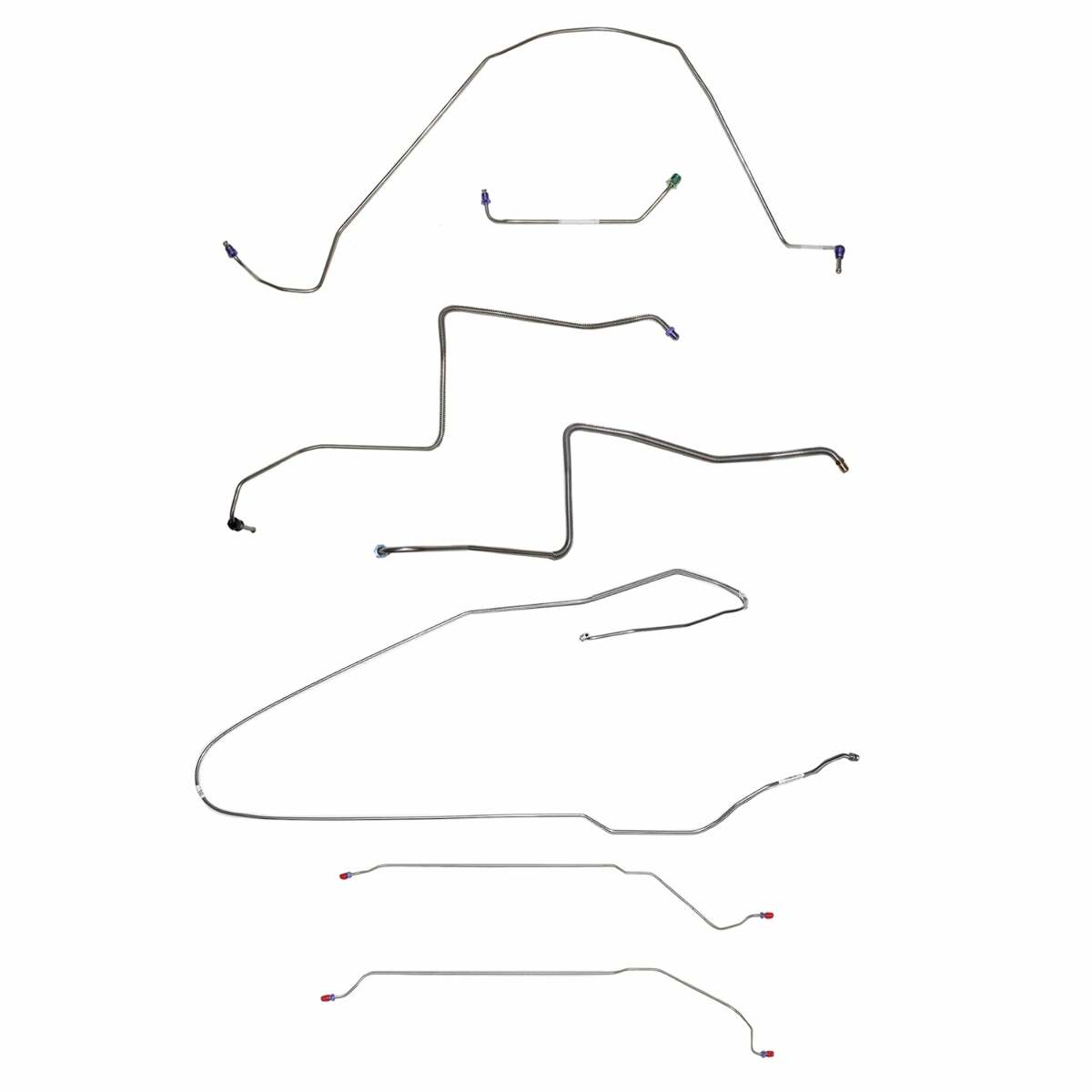 Fits 1967 Buick Skylark / GS w/Power Drum, Convertible Complete Brake CBK0428SS - Complete Brake Line Kit Car Part People