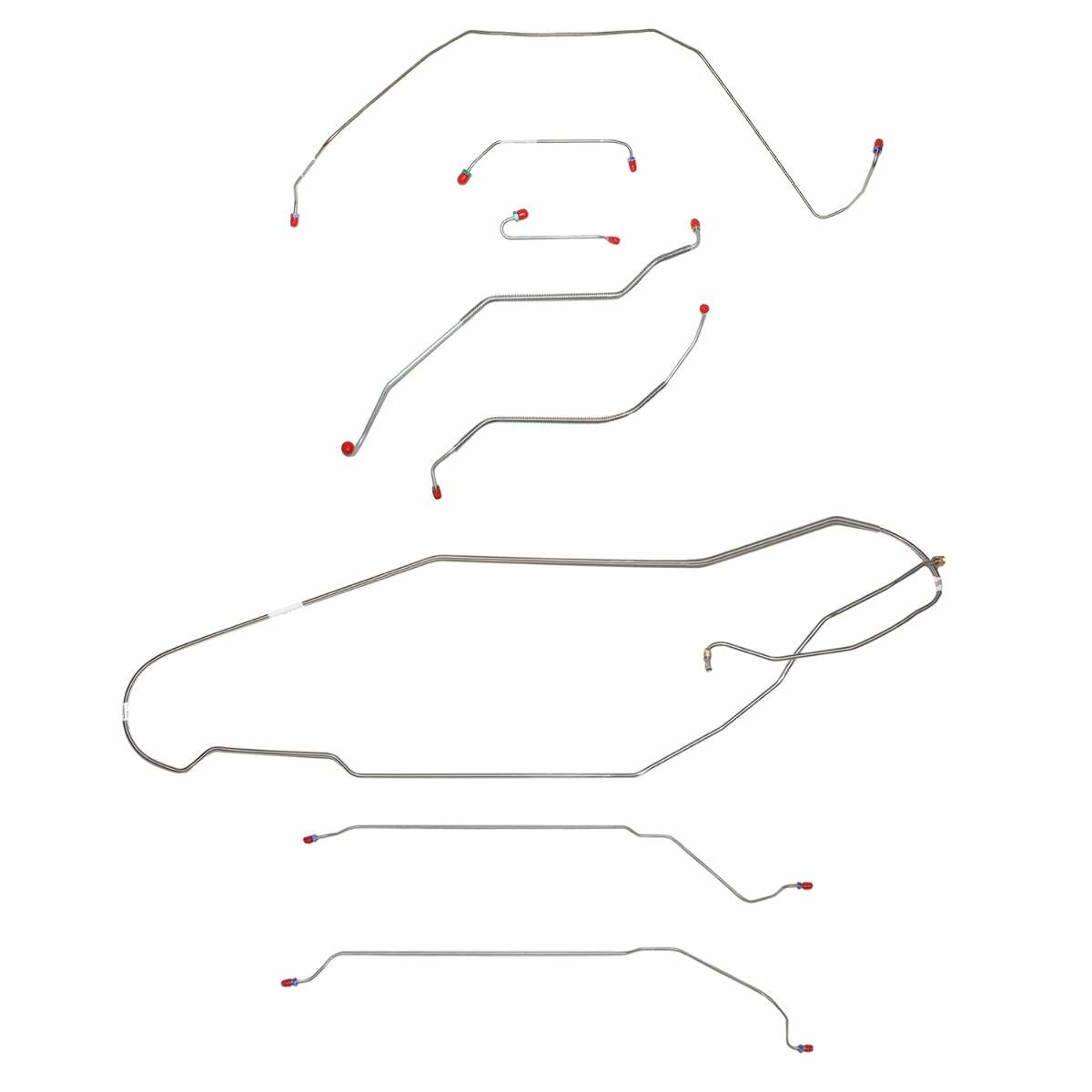 Fits 1967 Buick Skylark/GS w/Power Disc, Convertible Complete Brake CBK0432SS - Complete Brake Line Kit Car Part People