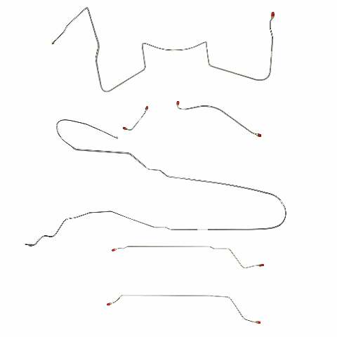 Fits 1964-65 LeMans/GTO w/ Power Drum, Convertible Complete Brake Line CBK0438SS