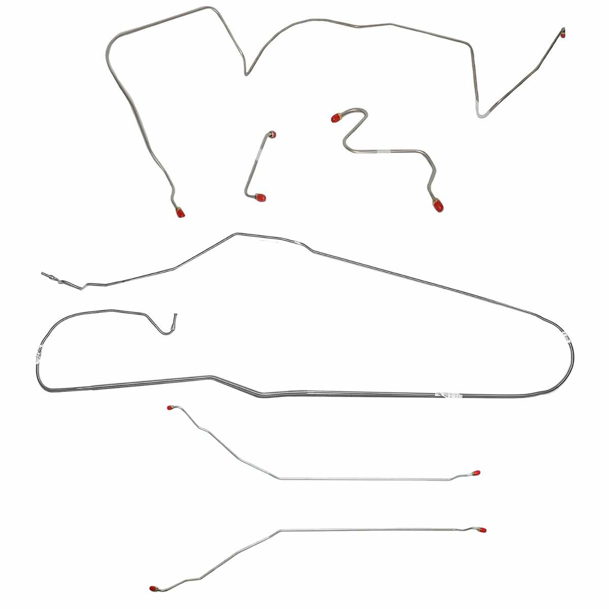 Fits 1966 LeMans/GTO w/Manual Drum, Convertible; Complete Brake Line CBK0439SS - Complete Brake Line Kit Car Part People