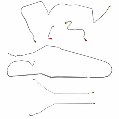 Fits 1966 LeMans/GTO w/Manual Drum, Convertible; Complete Brake Line CBK0439SS - Complete Brake Line Kit Car Part People
