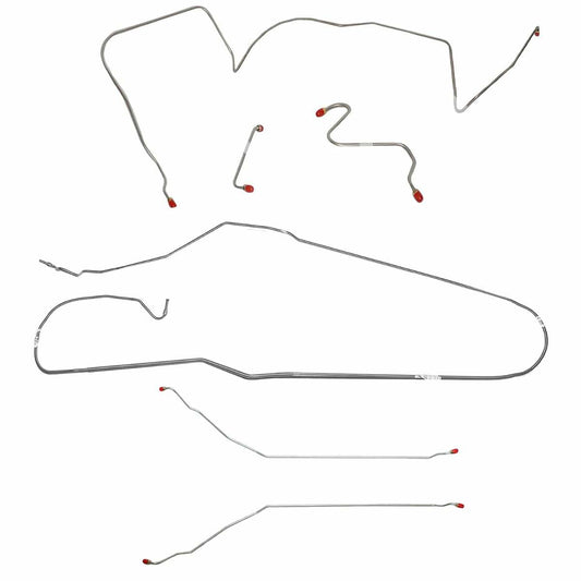 Fits 1966 LeMans/GTO w/Manual Drum, Convertible; Complete Brake Line CBK0439SS - Complete Brake Line Kit Car Part People