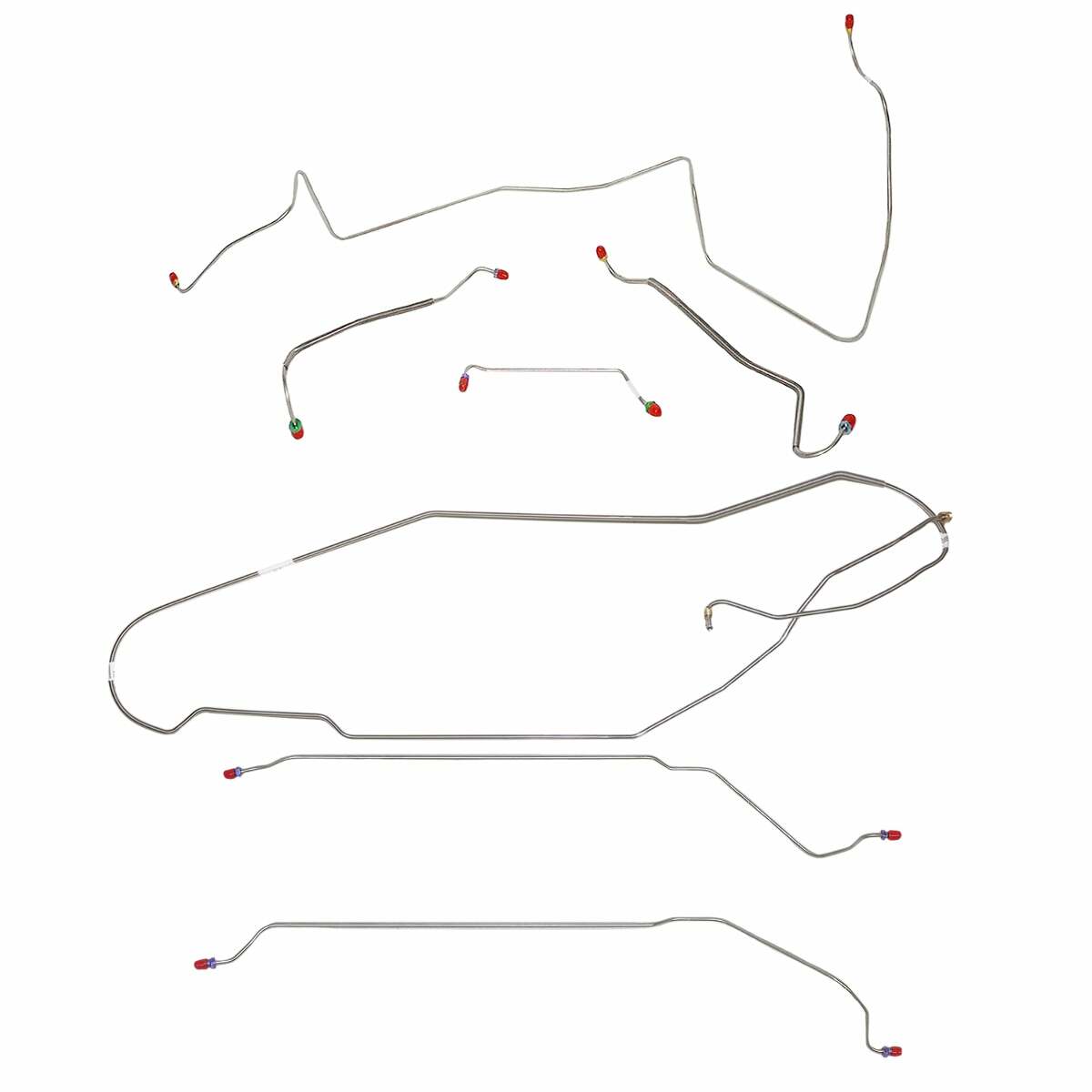 Fits 1967 LeMans/GTO w/Manual Drum, Convertible; Complete Brake Line CBK0442SS - Complete Brake Line Kit Car Part People