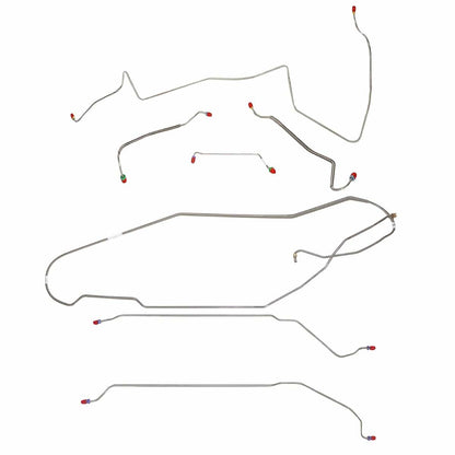 Fits 1967 LeMans/GTO w/Manual Drum, Convertible; Complete Brake Line CBK0442SS - Complete Brake Line Kit Car Part People