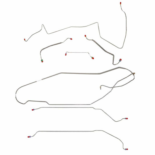 Fits 1967 LeMans/GTO w/Manual Drum, Convertible; Complete Brake Line CBK0442SS - Complete Brake Line Kit Car Part People