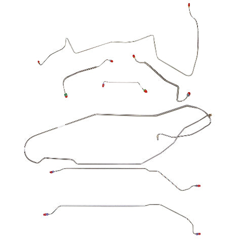 1967 Pontiac LeMans/GTO Complete Brake Line Kit Manual Drum Convertible Stainless CBK0442SS