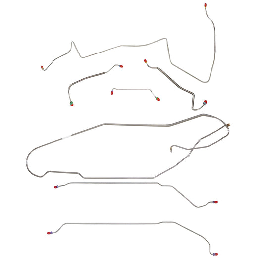 1967 Pontiac LeMans/GTO Complete Brake Line Kit Manual Drum Convertible Stainless CBK0442SS