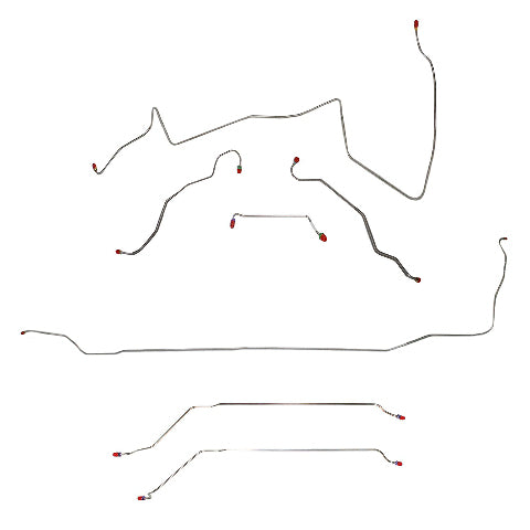 Pontiac Convertible Complete Brake Line Kit; Fine Lines-CBK0444SS