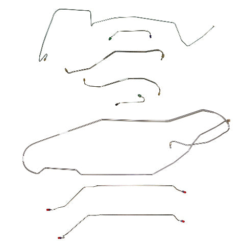 Pontiac w/ Hardtop Complete Brake Line Kit; Fine Lines-CBK0445SS
