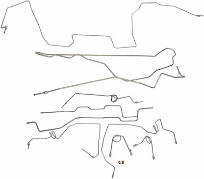 Pontiac w/ Hardtop Complete Brake Line Kit; Fine Lines-CBK0447SS - Complete Brake Line Kit Car Part People