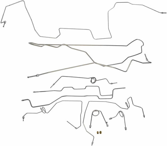Pontiac w/ Hardtop Complete Brake Line Kit; Fine Lines-CBK0449SS - Complete Brake Line Kit Car Part People
