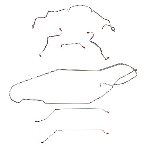 Pontiac w/ Hardtop Complete Brake Line Kit; Fine Lines-CBK0449SS
