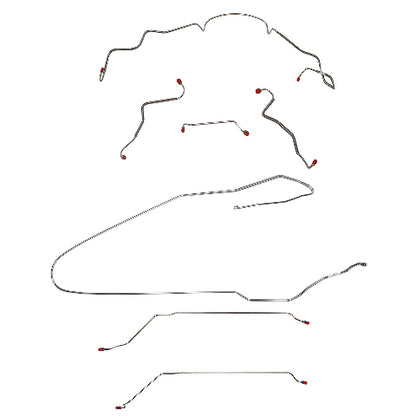 Pontiac Convertible Complete Brake Line Kit; Fine Lines-CBK0450SS