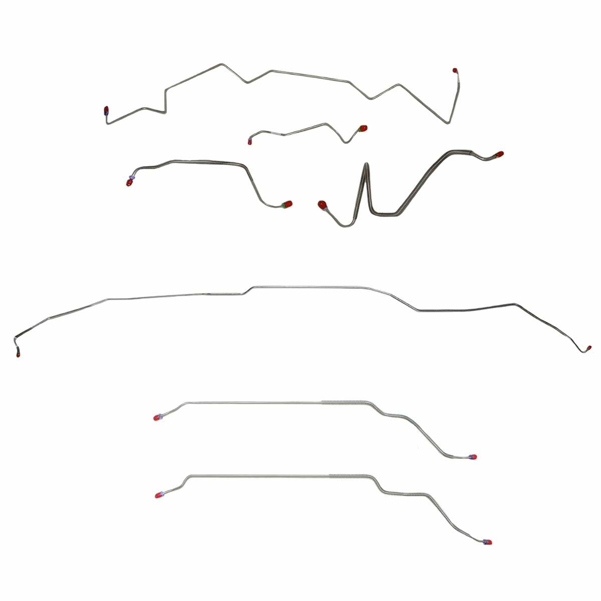 Fits 1968 LeMans/GTO w/Manual Drum, Hardtop Complete Brake Line Kit; CBK0457SS