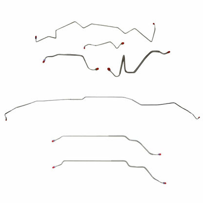 Fits 1968 LeMans/GTO w/Manual Drum, Hardtop Complete Brake Line Kit; CBK0457SS